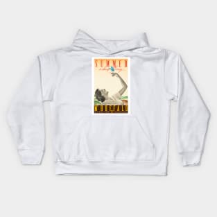 Summer Mt. Buffalo Australia Vintage Poster 1936 Kids Hoodie